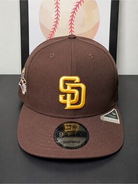 New Era Brown Snapback Hat with Gold SD Logo